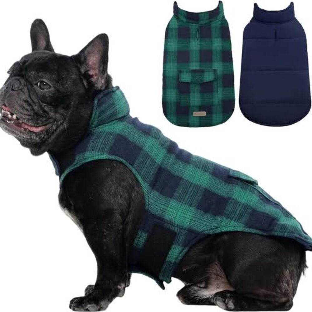 Kuoser Reversible Winter Coat, British Style Jacket for Dogs